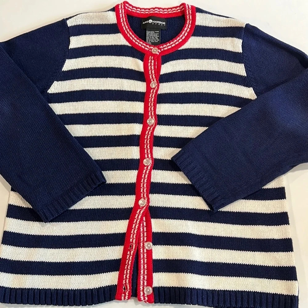 Sag Harbor Sport - L,‎ flag/star sweater